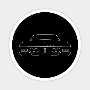 1969 vintage Buick Riviera white outline graphic Magnet